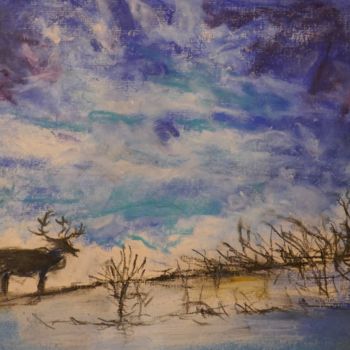 Dessin intitulée "Solitude de glace" par Olivier Gourion, Œuvre d'art originale, Pastel
