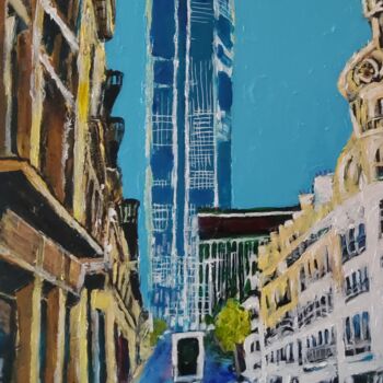 Peinture intitulée "La tour bleu" par Olivier Gourion, Œuvre d'art originale, Acrylique