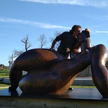 Escultura intitulada "la dordogne" por Olivier Martin, Obras de arte originais, Bronze