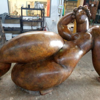 Sculptuur getiteld "la dordogne  2.75 m" door Olivier Martin, Origineel Kunstwerk, Metalen