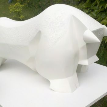 Sculpture titled "taureau-blanc.jpg" by Olivier Martin, Original Artwork