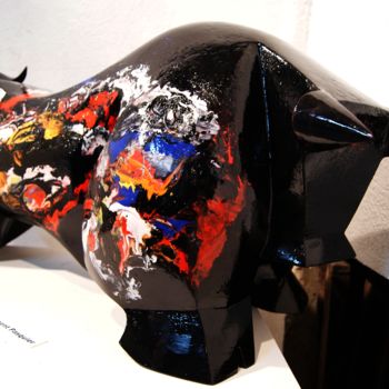 Sculpture titled "Toro. Sculpture O.M…" by Olivier Martin, Original Artwork, Metals