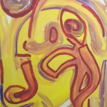 Painting titled "Le Maillot Jaune" by Olivier Mathy, Original Artwork, Acrylic