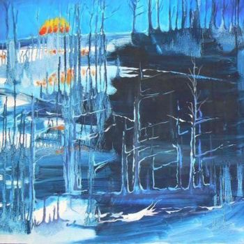 Peinture intitulée "Lueur d'hiver" par Olivier Montes, Œuvre d'art originale, Huile