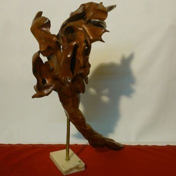 Sculpture titled "Envolée-de-moineaux" by Olivier Nogrette, Original Artwork, Wood