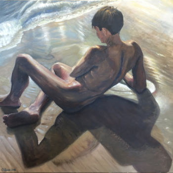 Ζωγραφική με τίτλο ""lost in a moment"" από Olivier Rose, Αυθεντικά έργα τέχνης, Λάδι Τοποθετήθηκε στο Ξύλινο φορείο σκελετό