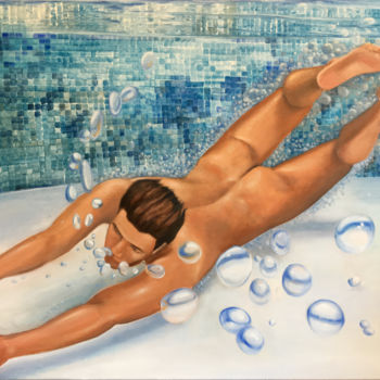 ""Splash!"" başlıklı Tablo Olivier Rose tarafından, Orijinal sanat, Petrol Ahşap Sedye çerçevesi üzerine monte edilmiş
