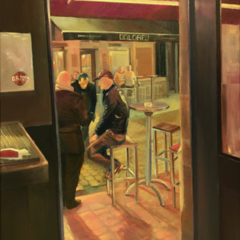 Peinture intitulée ""Fin de soirée" (Sé…" par Olivier Rose, Œuvre d'art originale, Huile