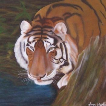 Painting titled "TIGRE" by Olivier Weinberg, Original Artwork, Oil