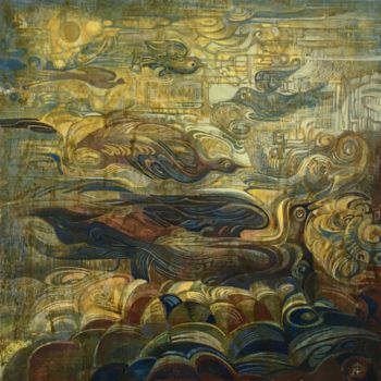 Malerei mit dem Titel "Wings." von Olha Fedoruk, Original-Kunstwerk, Tempera