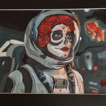 Schilderij getiteld "Space Girl" door Olke, Origineel Kunstwerk, Acryl