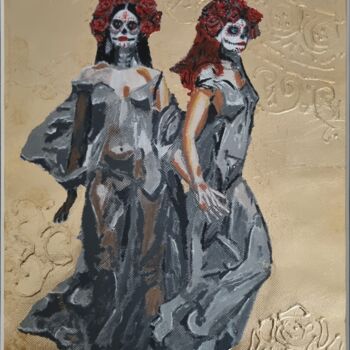 Painting titled "Sisters" by Olke, Original Artwork, Acrylic