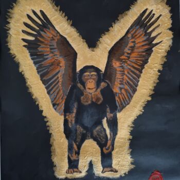 Painting titled "New Ape" by Olke, Original Artwork, Acrylic
