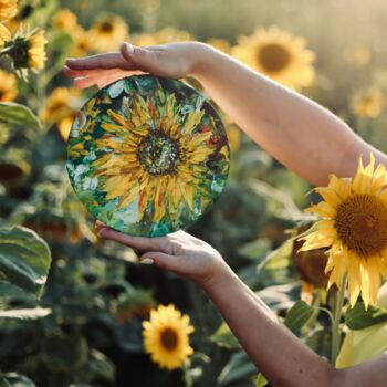 Картина под названием "Sun flower" - Ольга Яшина, Подлинное произведение искусства, Масло