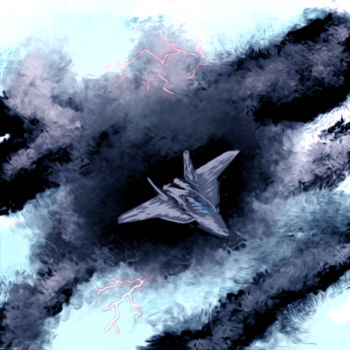 Digital Arts titled "Plane in the sky" by Nik Penna, Original Artwork