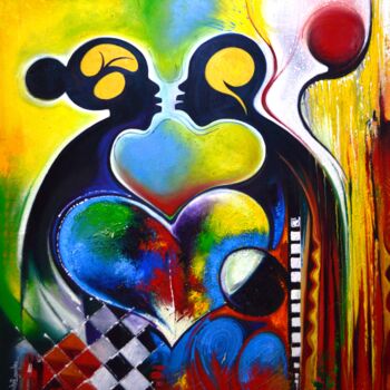 Картина под названием "Yes I Do" - Olumide Egunlae, Подлинное произведение искусства, Масло