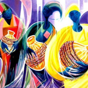 Peinture intitulée "Sekere" par International Gallery Creative Arts Olusola David, Ayibiowu, Œuvre d'art originale, Huile