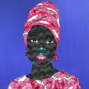 Painting titled "Omidan (maiden)5" by Oluwafemi Afolabi, Original Artwork, Acrylic
