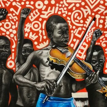 Schilderij getiteld "Liberty (Song Of Fr…" door Oluwafemi Akanmu, Origineel Kunstwerk, Acryl