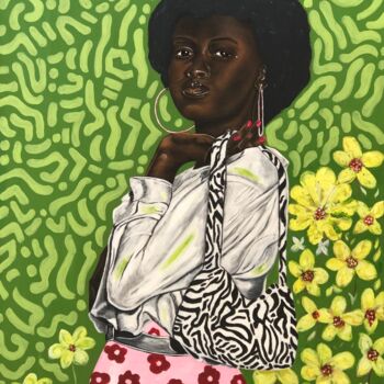 Peinture intitulée "For a moment" par Oluwafemi Akanmu, Œuvre d'art originale, Acrylique