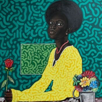 Картина под названием "Femininity" - Oluwafemi Akanmu, Подлинное произведение искусства, Акрил