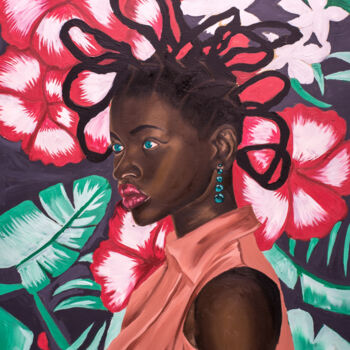 Schilderij getiteld "Black beauty" door Oluwapelumi Olaosun, Origineel Kunstwerk, Acryl