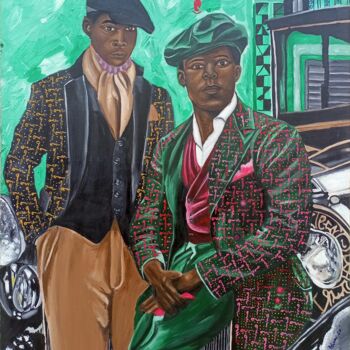 Peinture intitulée "My brother and I" par Oluwapelumi Olaosun, Œuvre d'art originale, Acrylique