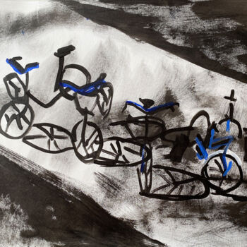 Dessin intitulée "Вike ride" par Olya Borisova, Œuvre d'art originale, Acrylique