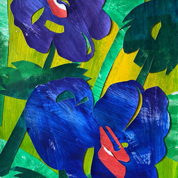 Tekening getiteld "Bright blue" door Olya Borisova, Origineel Kunstwerk, Acryl