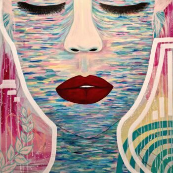 Peinture intitulée "Pride. Woman surrea…" par Olya Enina, Œuvre d'art originale, Acrylique Monté sur Châssis en bois