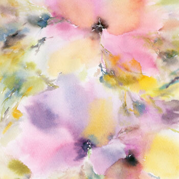 Peinture intitulée "Watercolor floral p…" par Olya Grigorevykh, Œuvre d'art originale, Aquarelle