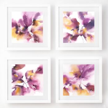 Schilderij getiteld "Purple floral paint…" door Olya Grigorevykh, Origineel Kunstwerk, Aquarel