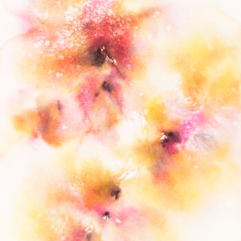 제목이 "Yellow red abstract…"인 미술작품 Olya Grigorevykh로, 원작, 수채화