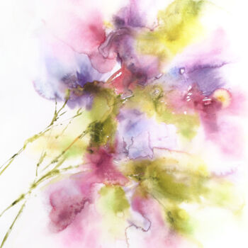 绘画 标题为“Colorful flower bou…” 由Olya Grigorevykh, 原创艺术品, 水彩