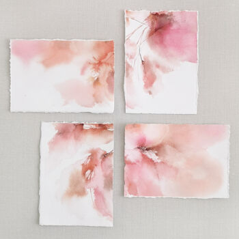 Pittura intitolato "Soft pink flowers.…" da Olya Grigorevykh, Opera d'arte originale, Acquarello