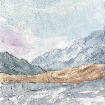 Painting titled "Mountain landscape…" by Olya Grigorevykh, Original Artwork, Plaster