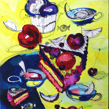 Pintura titulada "Sweets for summer" por Olya Kartavaya, Obra de arte original, Acrílico Montado en Bastidor de camilla de m…