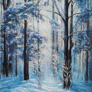 Peinture intitulée "Siberian winter" par Olya Lioness, Œuvre d'art originale, Huile Monté sur Châssis en bois