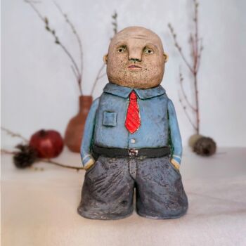 Sculpture intitulée "Ceramic doll" par Olya Volina, Œuvre d'art originale, Argile