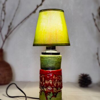 Design mit dem Titel "Green ceramic lamp,…" von Olya Volina, Original-Kunstwerk, Ton