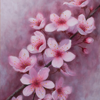 Pintura titulada "Sakura blossom" por Olya Zdorovets, Obra de arte original, Acrílico