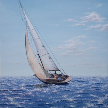 Pittura intitolato "White sails" da Olya Zdorovets, Opera d'arte originale, Acrilico