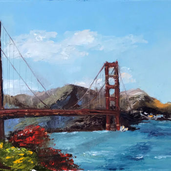 Картина под названием "Golden Gate Bridge,…" - Olga Iaroslavtseva, Подлинное произведение искусства, Масло