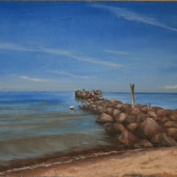 Peinture intitulée "Thuja, pier" par Oleg Ivanishchev, Œuvre d'art originale, Huile