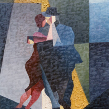 Painting titled "Piccolo Tango III (…" by Omar Sorriente, Original Artwork, Oil Mounted on Wood Stretcher frame