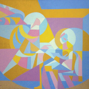 Pittura intitolato "Anunciación de la V…" da Omar Sorriente, Opera d'arte originale, Olio