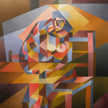 Pittura intitolato "Mujer, silla y café" da Omar Sorriente, Opera d'arte originale, Olio