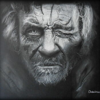 Drawing titled "Old Man" by Ombeline Le Gall, Original Artwork, Pencil