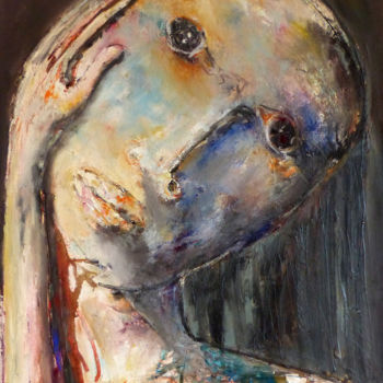 Painting titled "Rozana" by Omer Amblas, Original Artwork, Oil