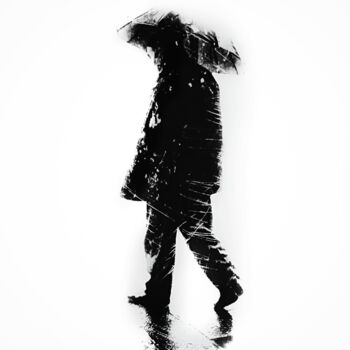 Fotografía titulada "Man With Umbrella" por Ömer Erdoğan, Obra de arte original, Fotografía digital